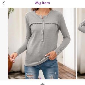 Gray long-sleeve Henley